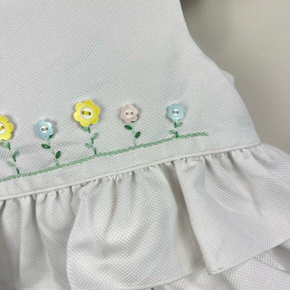 Luli & Me Ruffled White Flower Romper 18 Months NWT - Picture 3 of 8
